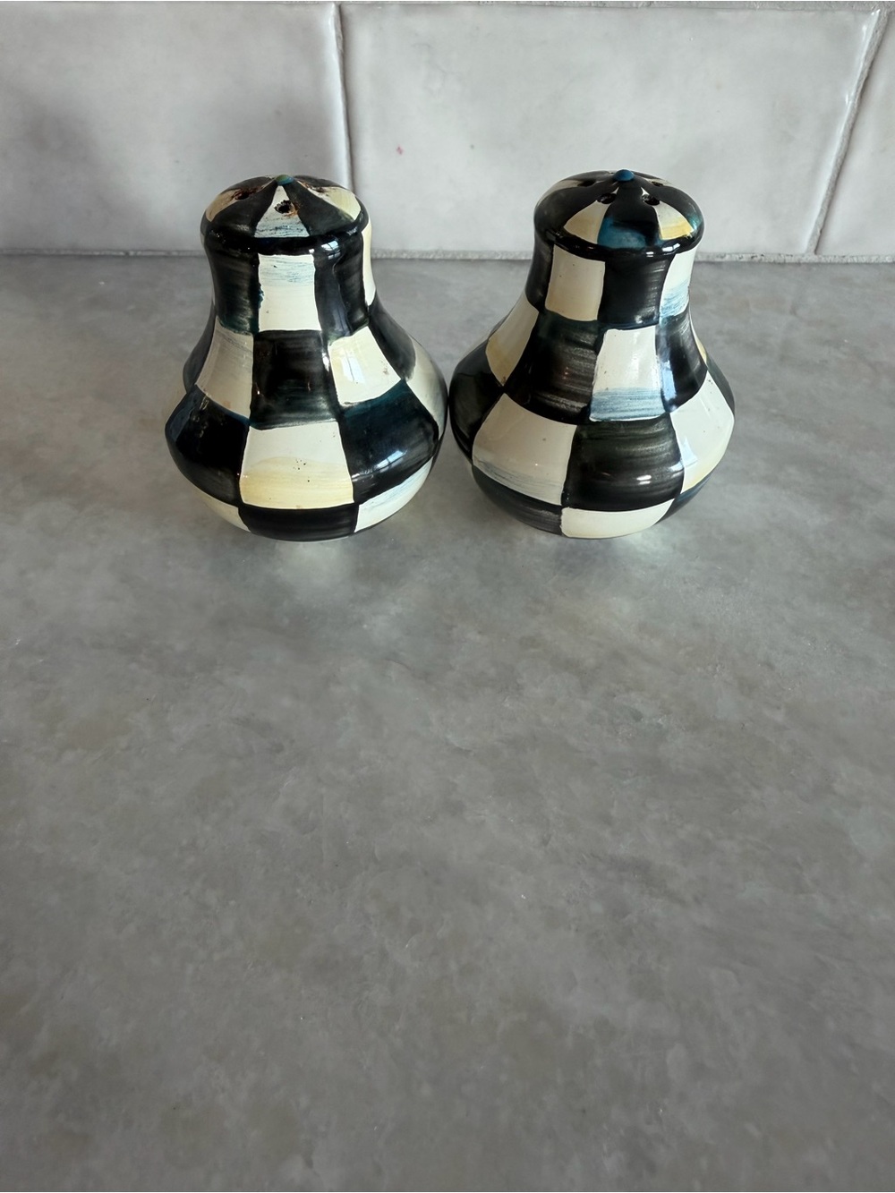 Mackenzie Childs salt and pepper shakers-in used condition